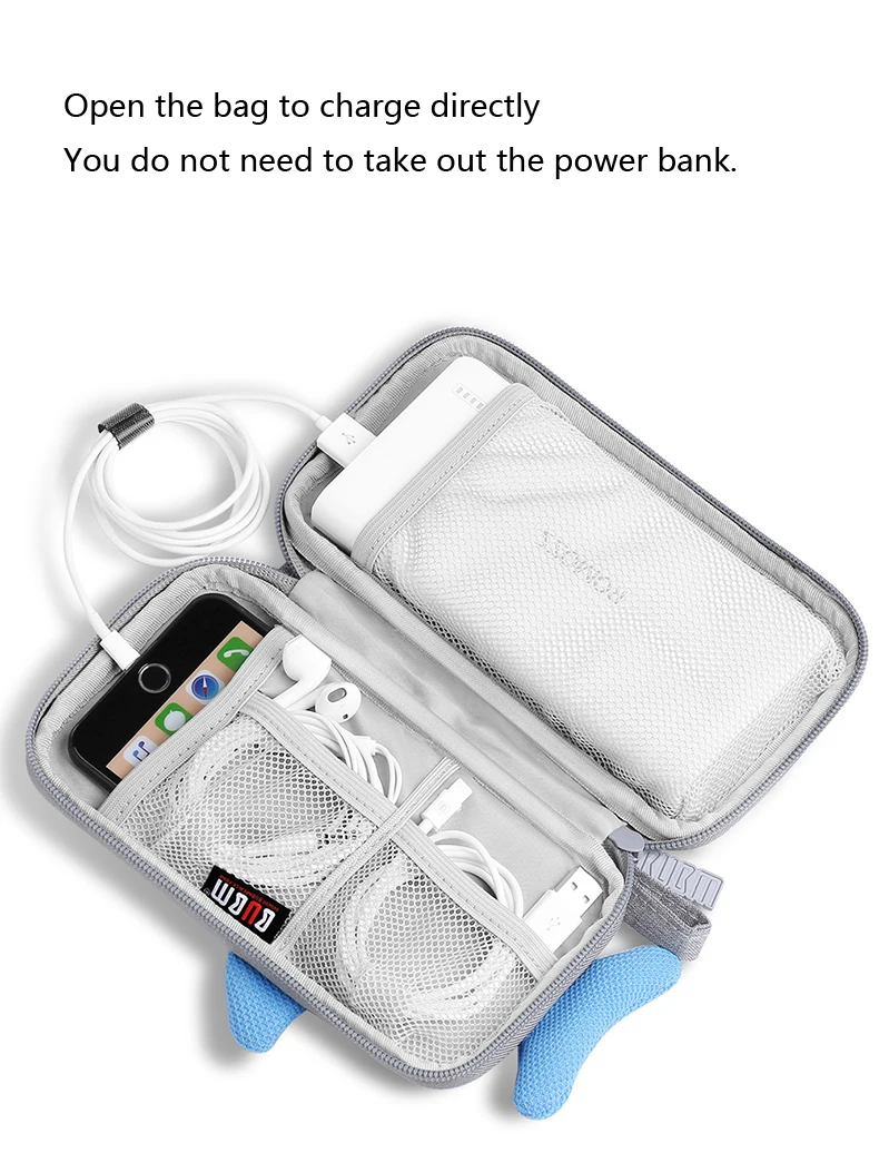 BUBM Портативная сумка для 20000 mAh power bank чехол, футляр для переноски Кабельный органайзер Портативная сумка для внешнего аккумулятора компактная зарядка