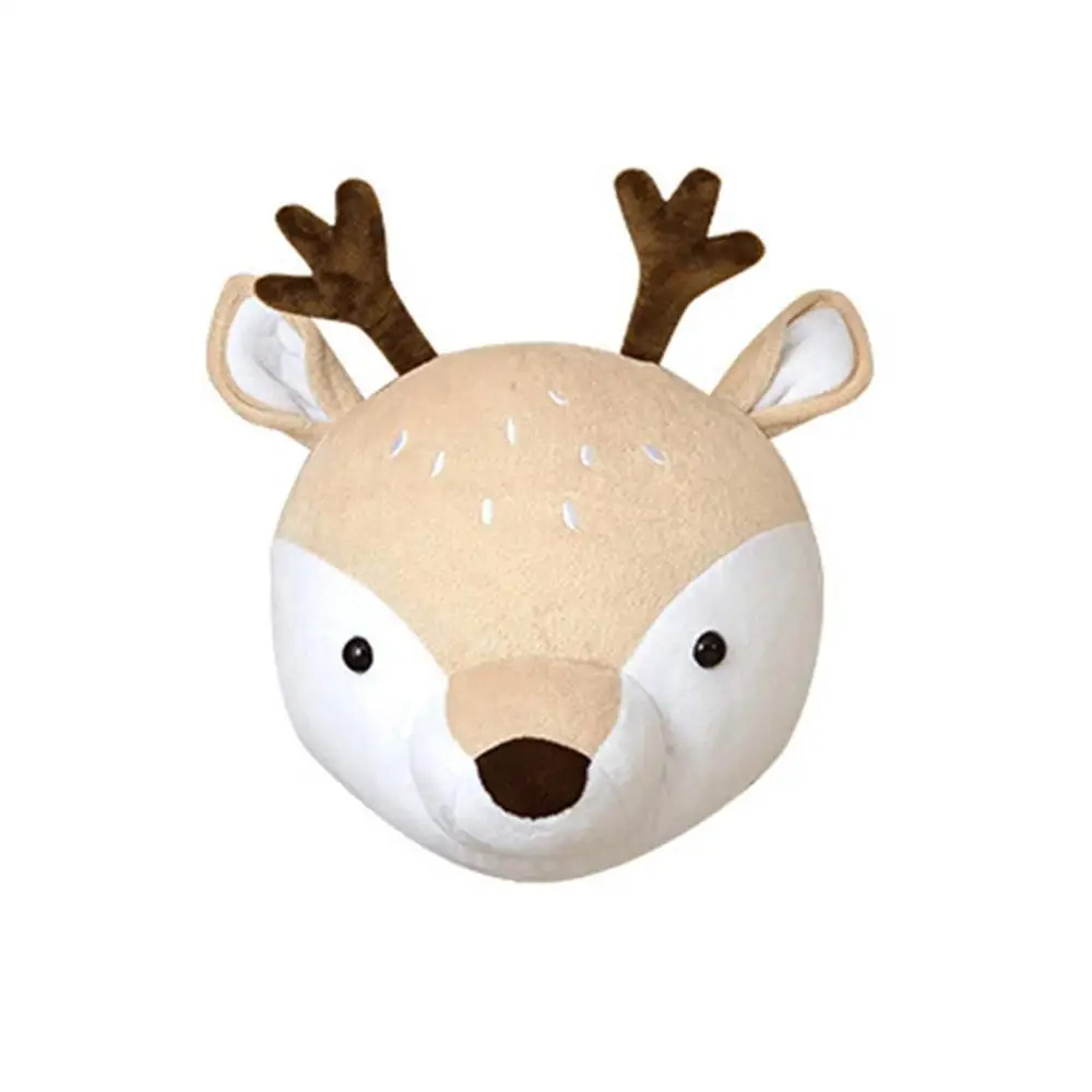 Deer Украшение для детской комнаты для девочек, 3D чучело, голова слона, голова медведя, Настенный декор для детской комнаты, украшение для спальни - Цвет: Deer