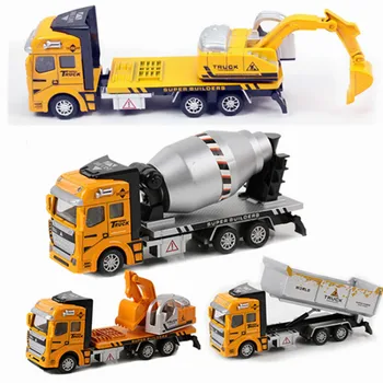 

1:48 Miniature Model Trucks Toy Alloy Engineering Vehicles Tanker Dump Truck Garbage Car Excavator Toys Gift For Children Toys