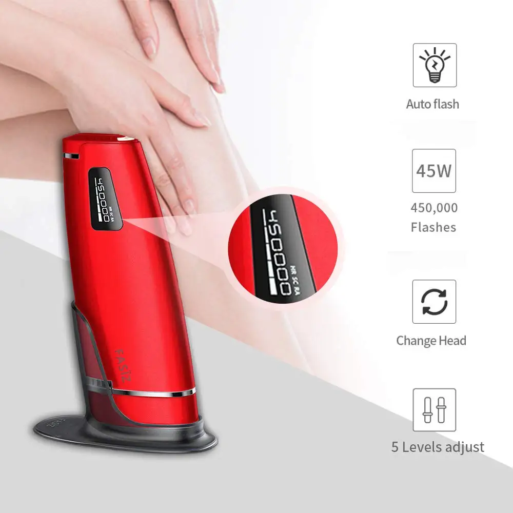 Fasiz Elegant Red Hair Removal Women Permanent Laser IPL Home Hair Remover Bikini Electric 450000 Flashes Epilator With Kit (1)
