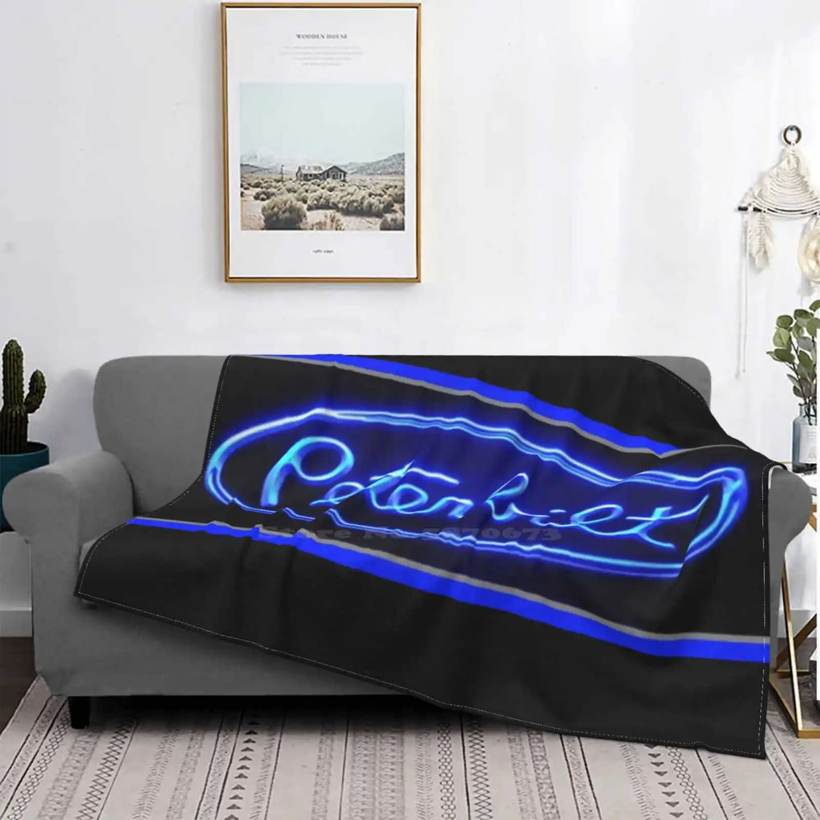 Peterbilt Blue Neon Fashion Soft Warm Throw Coperta Peterbilt Peterbilt Peter Truck Kenworth Paccar Cummins Diesel Mack Truck K