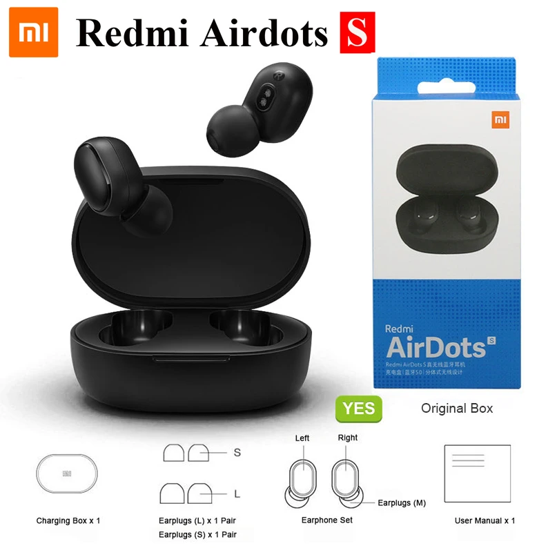 В наличии Xiaomi Redmi AirDots S левая = правая низкая режима задержки Mi 2 Наушники-вкладыши