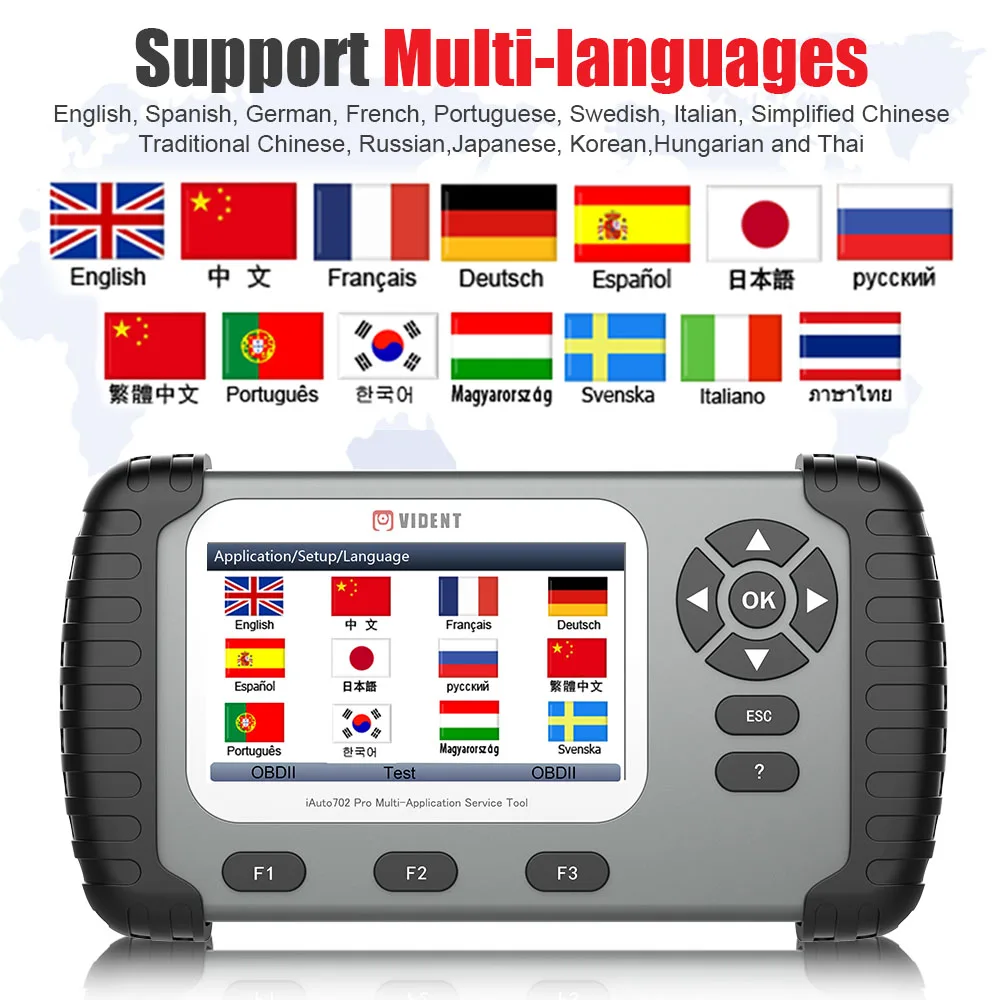 VIDENT iAuto702 Pro 702Pro OBD2 автомобильный сканер ABS SRS DPF Сброс масла TPMS SAS инжектор BRT