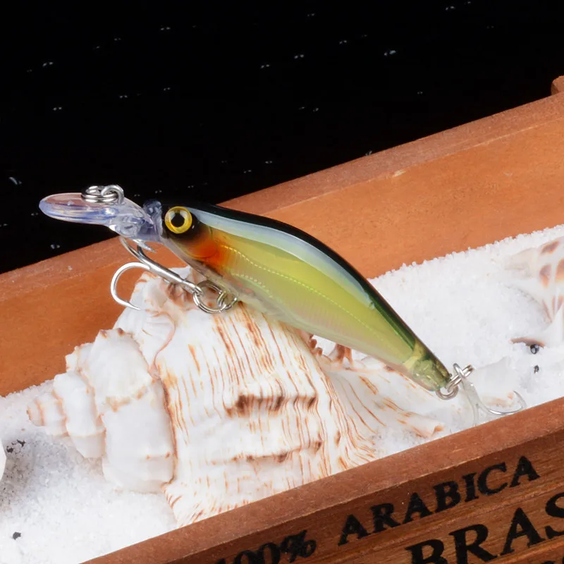 

1PCS Minnow Fishing Lure Laser Hard Artificial Bait 3D Eyes 8cm/6.5g Fishing Wobblers Submersible diving Crank bait Minnows