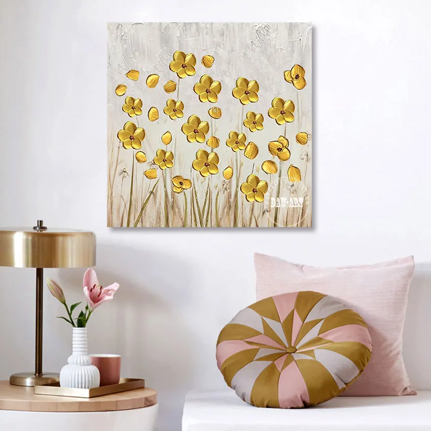 

2022 новейший дизайн нож-бабочка абстрактные цветы картина маслом на холсте современный декор настенные подвески для ресторана без рамки