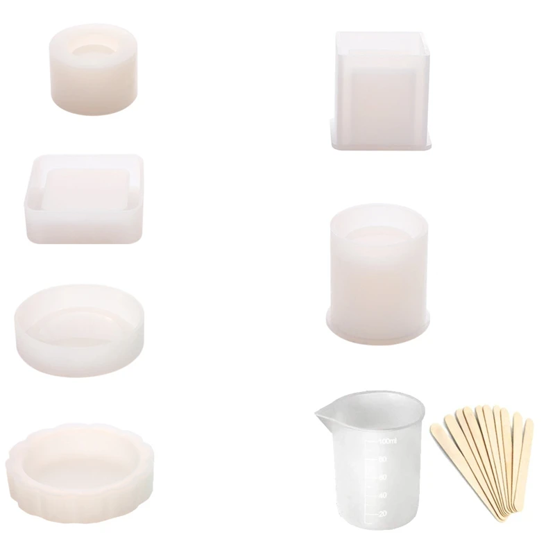 

Silicone Molds Art Molds For Casting Coaster/Ashtray/Flower Pot/Pen Candle Soap Jewelry Holder