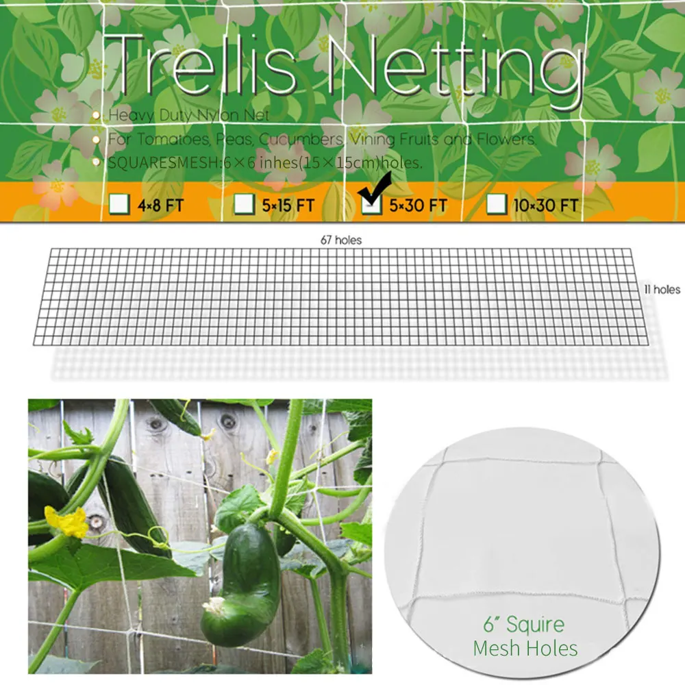 

Mesh Polyester Net Loofah Netting For Morning Glory Vine Flowers Garden Plants Climbing Net Cucumber Vine Grow Holder