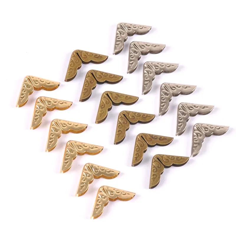 50pcs 14x14mm Antique Metal Book Scrapbooking Notebook Albums Menus Folders Corner Protectors Bronze Tone C3055