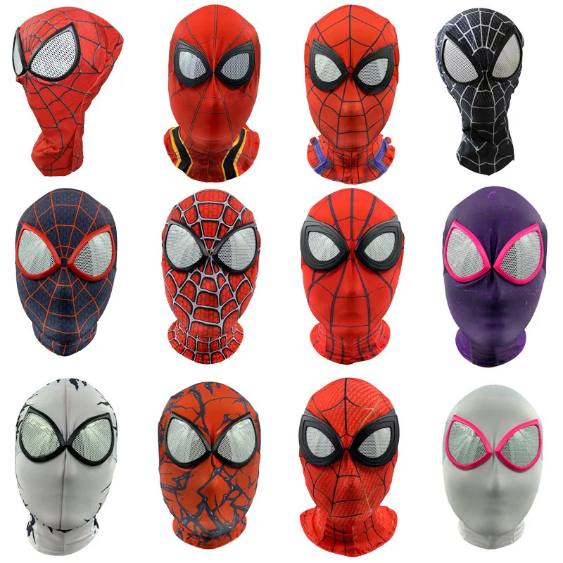 3D Spiderman Homecoming Masks Avengers Infinity War Iron Spider Man Cosplay Costumes Lycra Mask Superhero Lenses | Тематическая