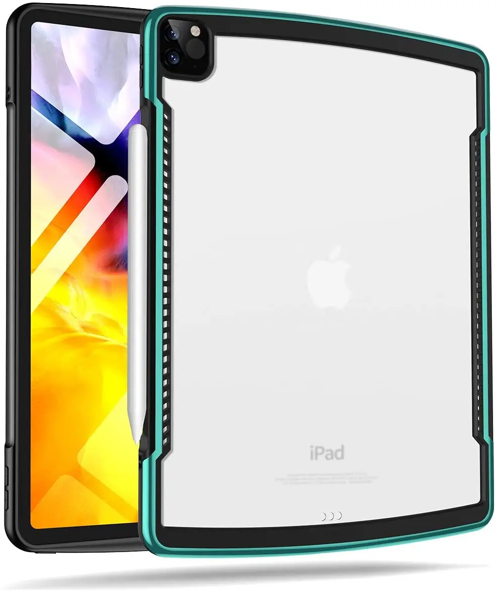 

for iPad Pro 12.9'' 4th Gen 2020/2018, Anti-Scratch Slim Translucent, Shock Absorption Soft TPU Edge Bumper For ipad pro 11 Case