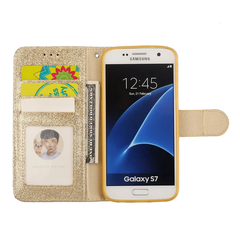 Чехол с блестками для samsung Galaxy S7 Edge, кожаный чехол-книжка Love Jewell для samsung S7Edge S 7 Edge, защитный чехол
