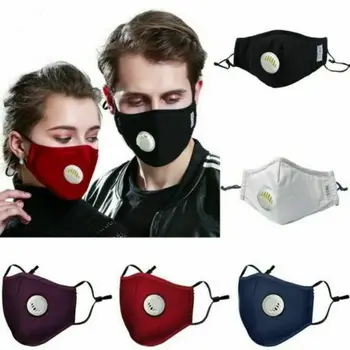 

PM2.5 Respirator Face Masks Haze Anti Pollution Air Purifying Reusable Dust Mask 2 Filters Easy Breathe Washable Face Mask Mouth