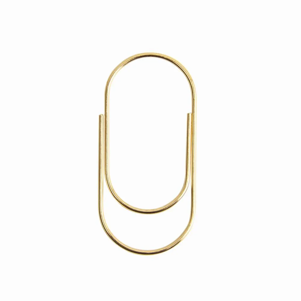 Gold 10 шт./упак. скрепки миниатюрный металлический зажим золото розовое золото цвет клипса для заметок закладки Канцтовары офисный школьный принадлежности 50x23 мм - Цвет: Gold