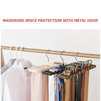 

Plastic Tie Belt Scarf Rack Space Saver Closet Wardrobe Organizer Belt Hanger with Metal Hook Home Storage Racks