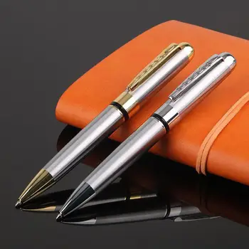 

Stainless Steel Rotating Ballpoint Pen Black Ink Business Clip School Ballpoint Pens Creative Golden Supplies Pen Office J0E9