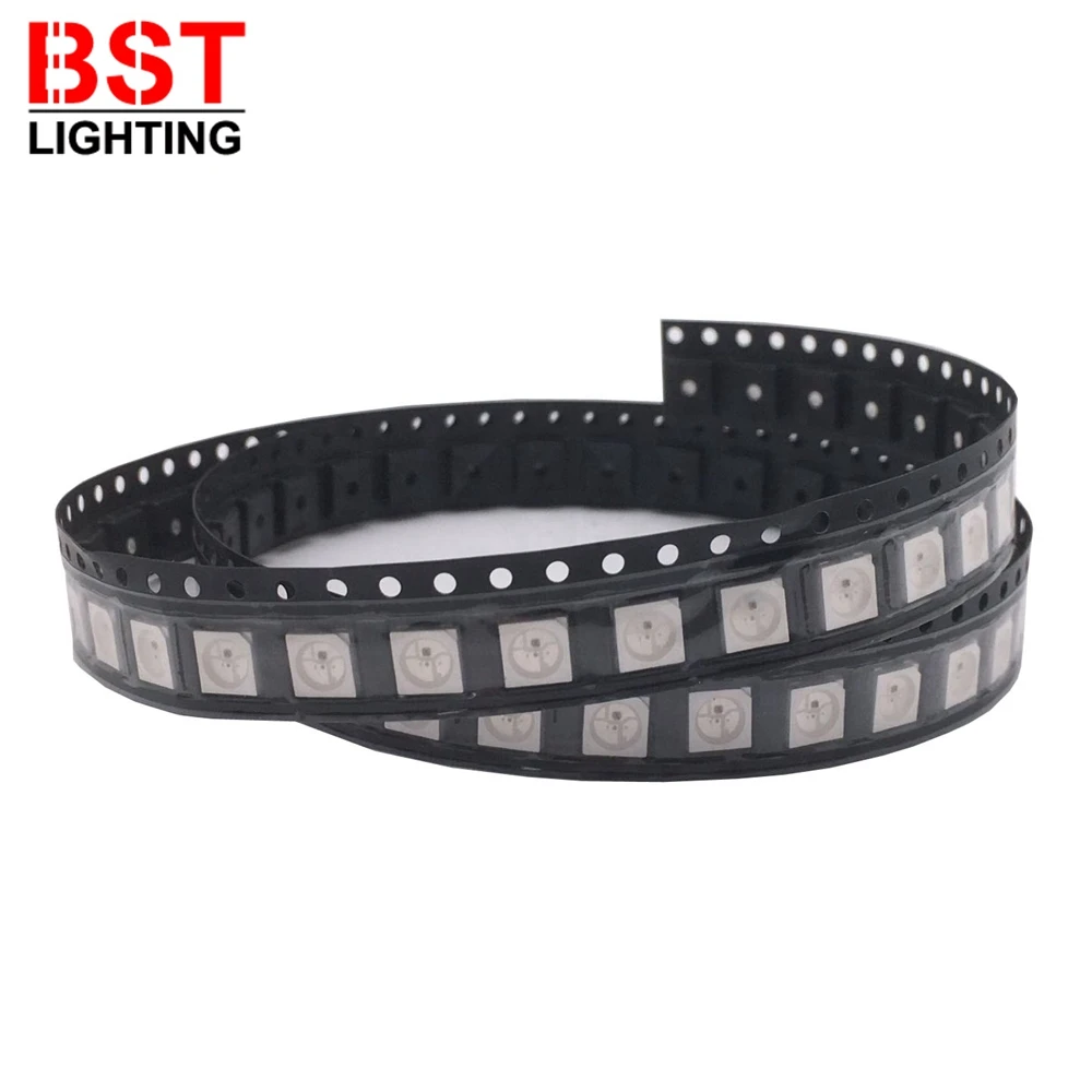 Светодиодный чип WS2812B RGB 5050SMD 10-1000 шт. черный/белый Чип WS2812 индивидуально