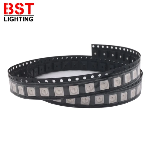 WS2812B RGB LED 칩 5050SMD 10-1000PCS, 흑백 PCB WS2812 개별적으로 다룰 수 있는 칩 픽셀 DC5V 2