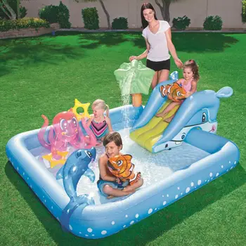 

Inflatable Swimming Pool For Kids Play Center Water Toys Pad Adult Baby Swimming Pool With Slide For Outdoor Courtyard Garden