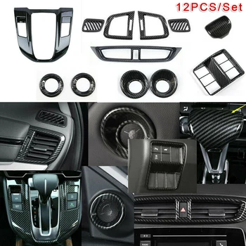 

Interior Decoration Cover Trims Black ABS Carbon Fiber For Honda Parts