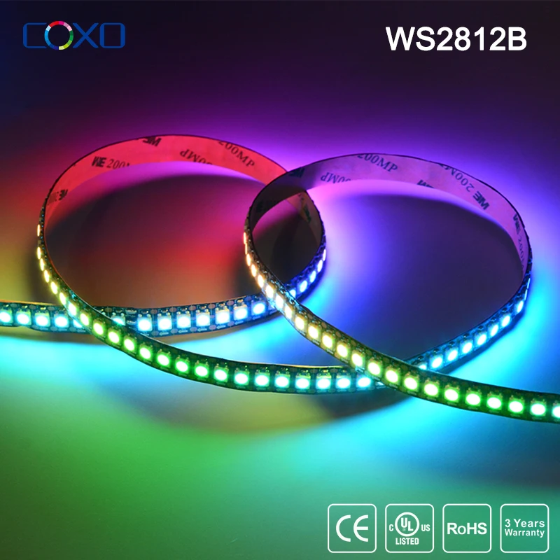 WS2812B Led Strip Light 5V WS2812 RGB Lights Individually Addressable Smart Led Lighting Strips 2m 5m Black White PCB IP30 | Лампы и