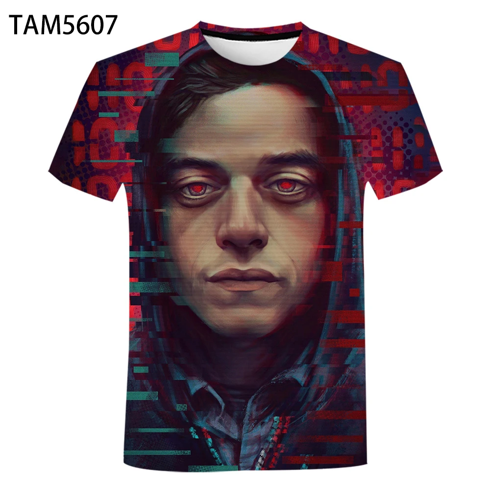 Летняя футболка с 3D-принтом Mr. Robot новинка 2021 модная Повседневная | Мужские футболки -1005002450484037