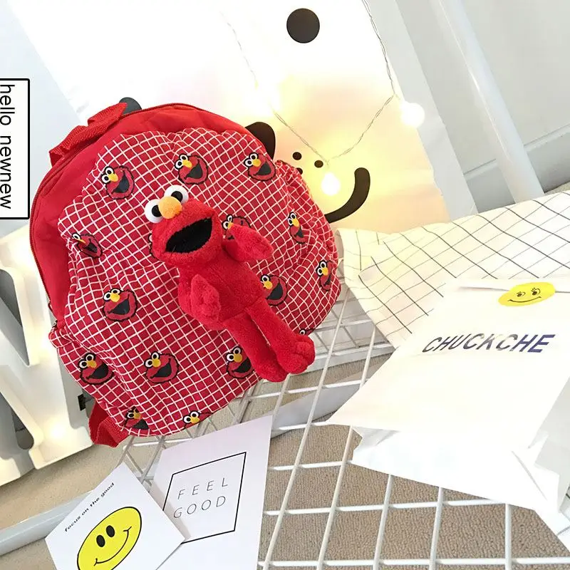 Красная плюшевая сумка Elmo школьный ранец с аниме Улица Сезам детский садовый
