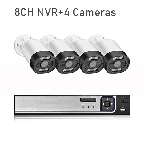 small surveillance cameras Gadinan 5MP Video Surveillance Camera 8CH POE NVR AI Alert Face Detect Bullet Two Way Audio Recorder Color Night Security System front door security camera Surveillance Items