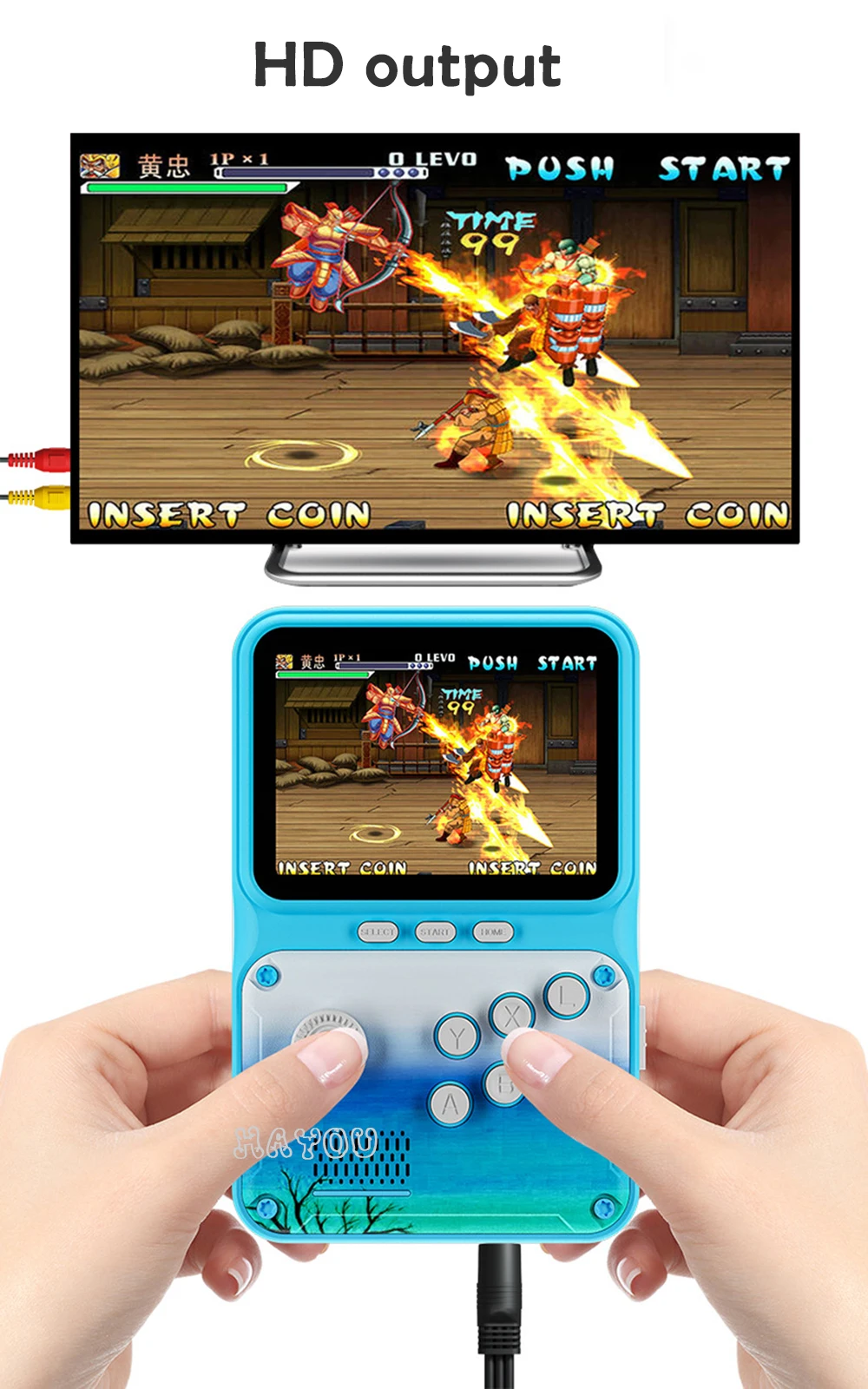 Handheld Games Console Mini Retro Video Game Players Bulit-in 500 Games 3 Inch HD Display AV Output Portable Video Game Console