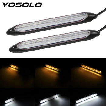 

YOSOLO 2Pcs Universal Scan Waterproof Sequential Flow Lamp Car Turn Signal DC 12V DRL Light Car LED Daytime Running Light