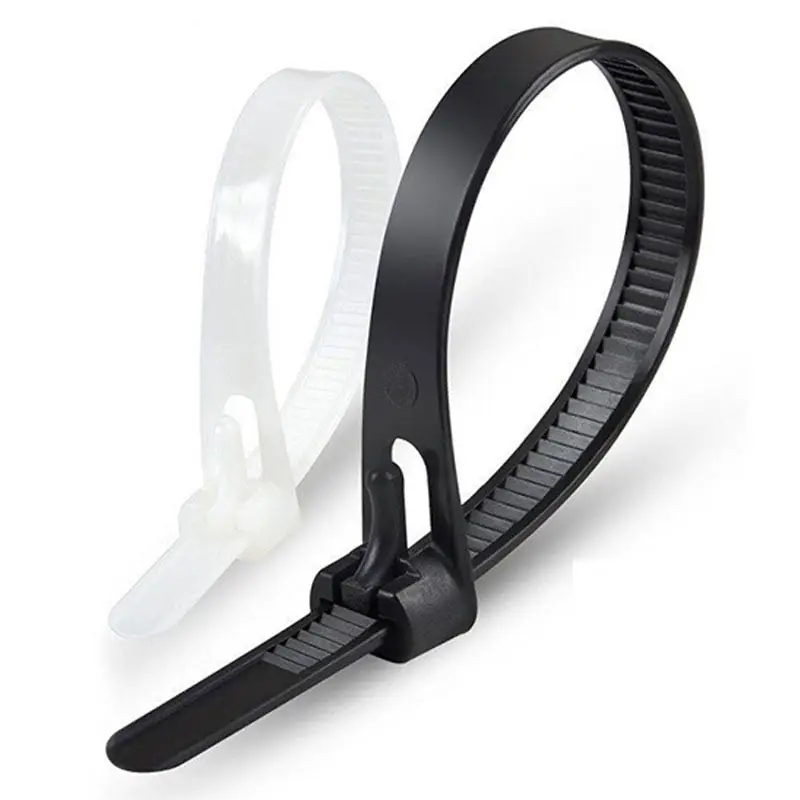 10-100pcs Reusable Nylon Cable Tie May Loosened Removable and Retractable Black/White Large Plastic With Strong Buckle | Дом и сад