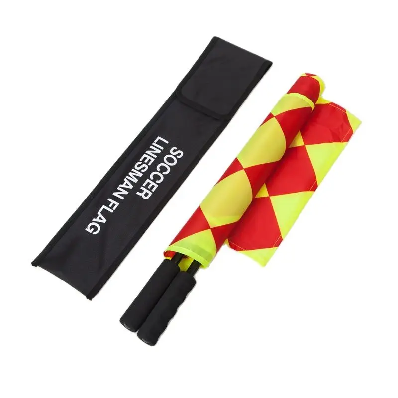 Football Referee Flag New Soccer Linesman Flags 1 Pair Sports Fair Play Flag Set Soccer Referee Equipment Wholesale 4 pcs referee flag handheld signal flags sports equipment football waving colored polyester match