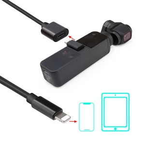Image 1 - 1M kabel OTG przedłużający Flex linia danych Adapter iOS Micro rodzaj USB C stabilizator podłączony do telefonu dla DJI OSMO kieszeń na akcesoria