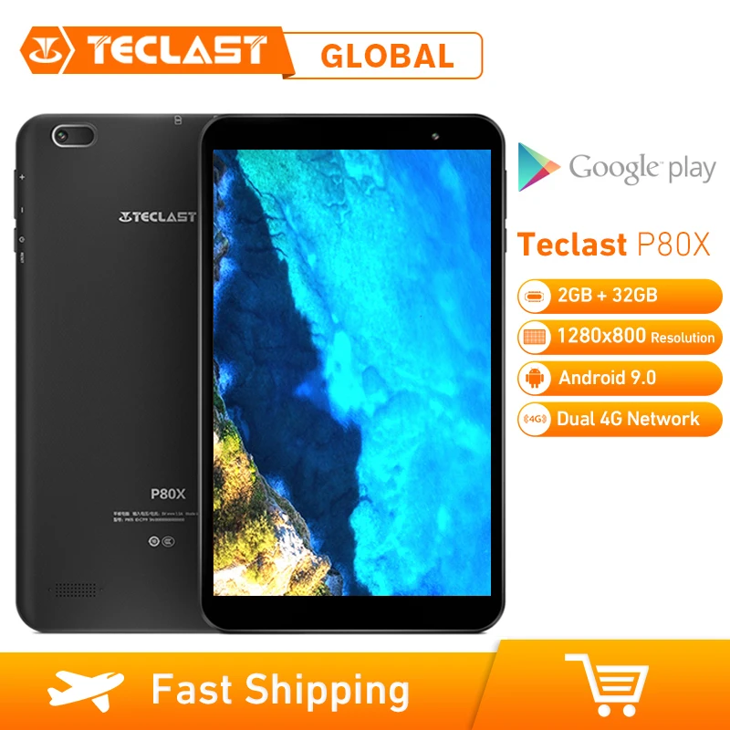 Teclast P80X 2 Гб ОЗУ 32 Гб ПЗУ 8 дюймов 1280x800 4G планшет Android 9,0 SC9863A IMG GX6250 Восьмиядерный 1,6 ГГц планшет с двойной камерой