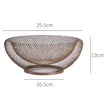 

New Wrought Iron Fruit Basket Double Layer Nordic Style Dried Fruit Candy Storage Plate Innovative Food Tray Desktop Decoration