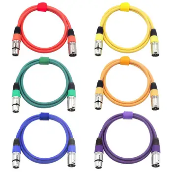 

6PCS 2M DMX512 Microphone Cable Male to Female XLR Color Cable Instrument Cable Karaoke Cable - 6 Color(D)