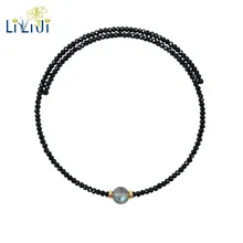 Lily ювелирные изделия черные шпинели 2x3 мм лабрадорит ожерелье с 925 пробы серебро чокер ожерелье Прямая поставка