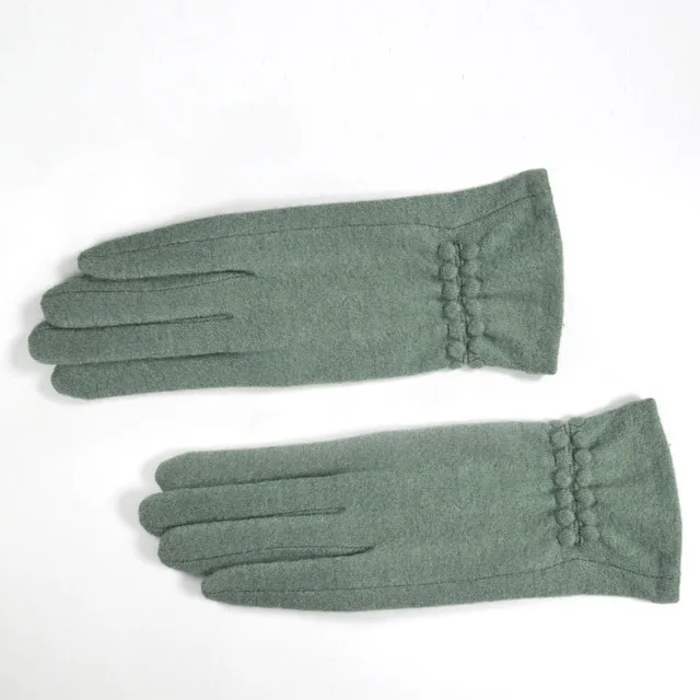 Green--Cashmere Зимние женские перчатки, ручные варежки для женщин, шерстяные женские вязаные кашемировые наручные перчатки Luva, перчатки для вождения автомобиля, перчатки для сенсорного экрана - Цвет: Green--Cashmere
