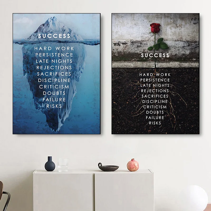 Мотивационный постер ледяная гора Картина на холсте Современное украшение | Рисование и каллиграфия -4000859803082