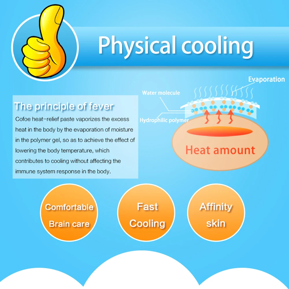 Cofoe, 12 шт., охлаждающие гелевые Пластыри для детей, пластыри для детей и взрослых