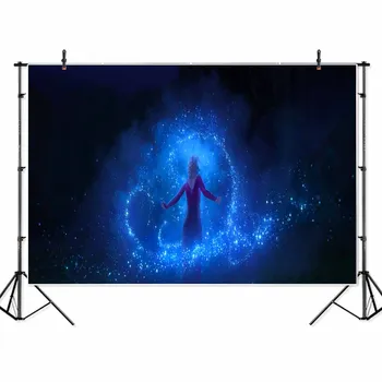 

SeekProVinyl New Frozen Trailer Photo Backgrounds Princess Queen Elsa Birthday Photo Banner Peronalized Photocall Backdrop