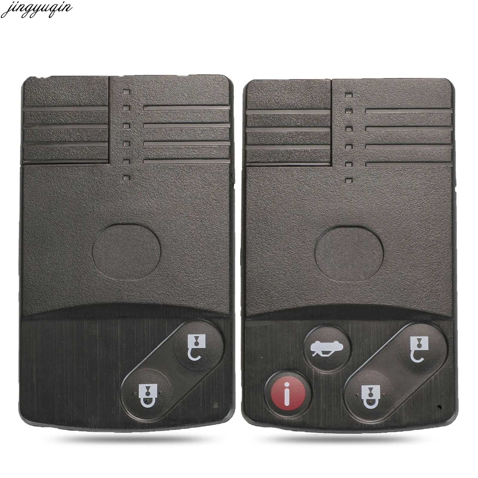 

Jingyuqin Smart Keyless Entry Car Key Case Shell For Mazda 5 6 CX-7 CX-9 RX8 Miata MX5 2/4 Buttons Remote FOB Replacement
