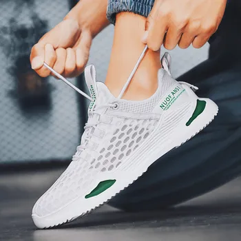 

2020 Men's Male Lace-up Sneakers High Quality Men's Casual Shoes Honeycomb mesh hollow out breathable casual sports tide shoes