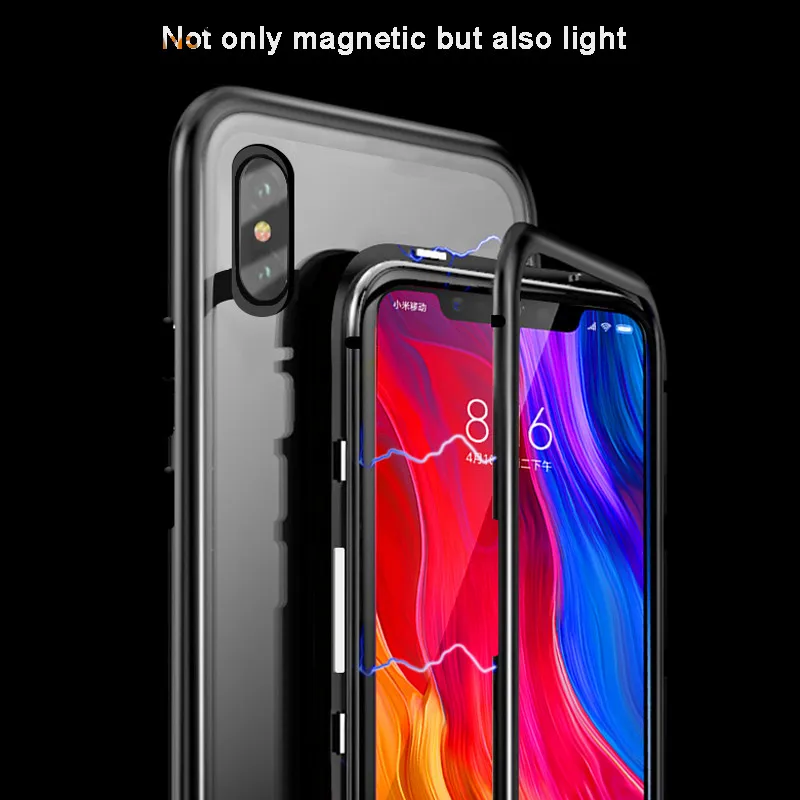 Магнитный адсорбционный чехол для Iphone 11 11Pro X XS XR Max из закаленного стекла 6 6S 7 8 Plus