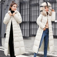 Пальто, хит, Женская хлопковая куртка, новинка, зимний тренд, длинный тонкий пуховик, женский толстый теплый пуховик для женщин