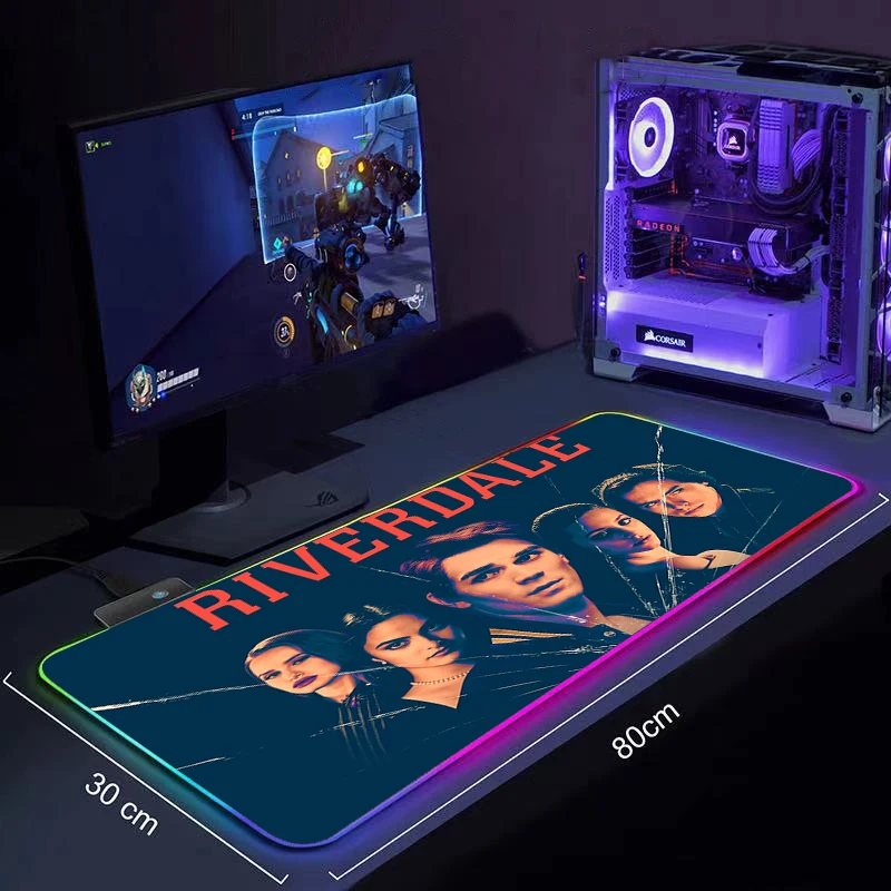 Mouse Pad RGB Gaming Accessories Computer Large Speed Carpet With Backlight 900x400 Keyboard Gamer TV Show Riverdale Mousepad