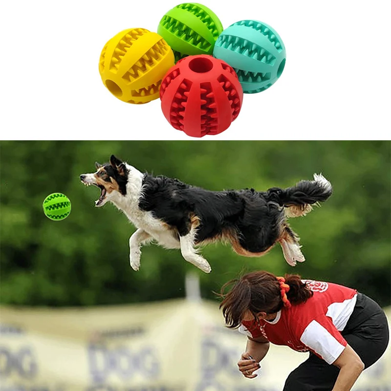 Pet Dog Toys Extra-tough Rubber Ball Toy Funny Interactive Elasticity Ball Dog Chew Toys For Tooth Cleaning Of Food