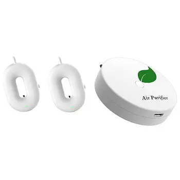 

3Pcs Personal Wearable Air Purifier Necklace Mini Portable Air Freshner Ionizer Negative Ion Generator Low Noise White