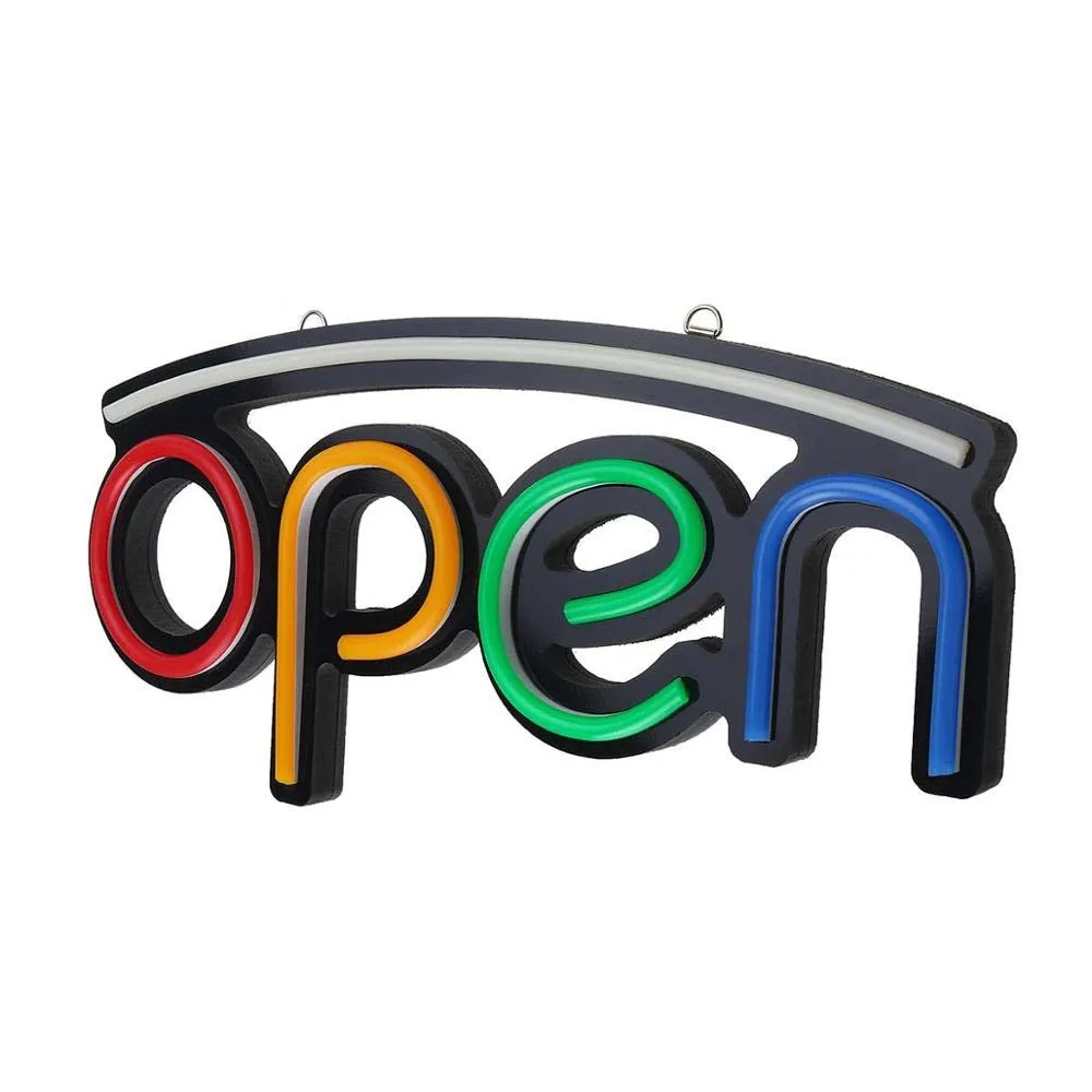 New OPEN Neon LED Light Tube Handmade Visual Artwork Bar Club KTV Wall Decorat EU Plug Commercial Lighting Colorful Neon Bulbs 4