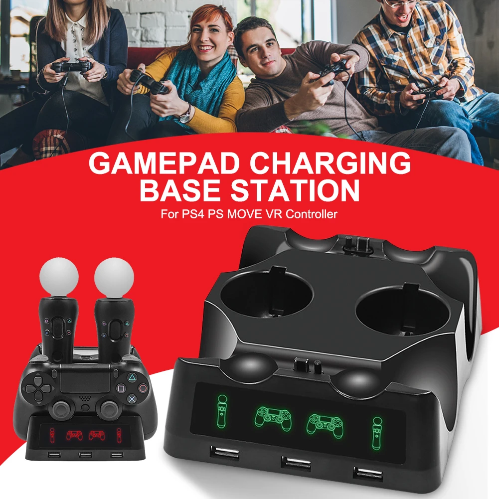 Samarbejdsvillig storm Bore For Ps4 Ps Move Vr Controller Charger Dock Station Hbp 118 Gamepad  Controller Charging Handle Base Stand Accessories - Chargers - AliExpress
