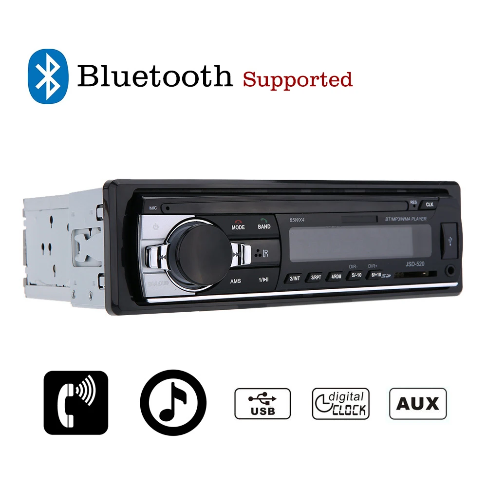 Авторадио 12 в автомобильный Радио Bluetooth 1 din Автомобильный плеер телефон AUX-IN MP3 FM/USB/Радио пульт дистанционного управления для Iphone автомобильный аудио